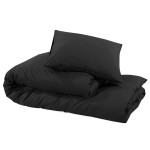 vidaXL Set cu husă de pilotă, negru, 200x220 cm, microfibră