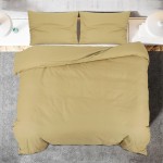 vidaXL Set cu husă de pilotă, gri taupe, 200x200 cm, microfibră