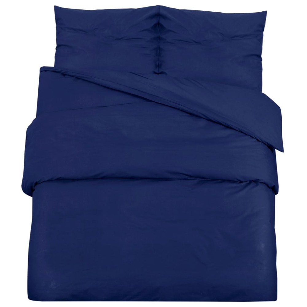 vidaXL Set cu husă de pilotă, bleumarin, 220x240 cm, microfibră