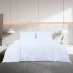 vidaXL Set cu husă de pilotă, alb, 200x200 cm, microfibră