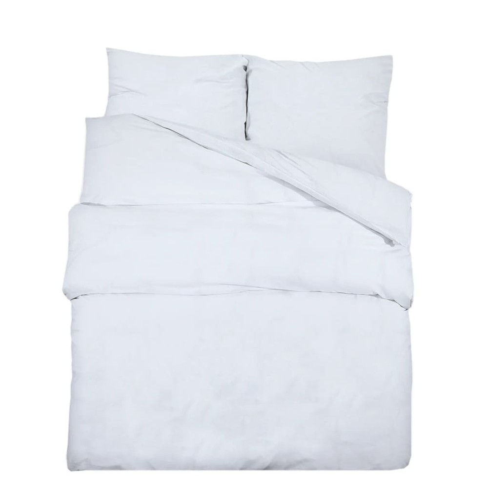 vidaXL Set cu husă de pilotă, alb, 220x240 cm, microfibră