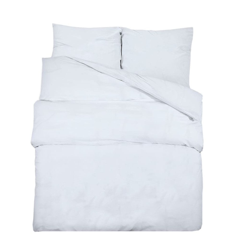 vidaXL Set cu husă de pilotă, alb, 260x240 cm, microfibră