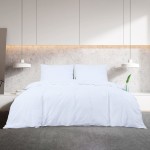 vidaXL Set cu husă de pilotă, alb, 200x220 cm, microfibră