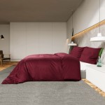 vidaXL Set cu husă de pilotă, roșu bordo, 140x200 cm, microfibră