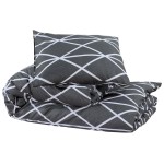 vidaXL Set cu husă de pilotă, gri, 155x220 cm, bumbac