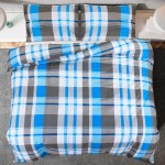 vidaXL Set cu husă de pilotă, albastru și gri, 220x240 cm, bumbac
