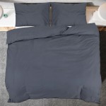 vidaXL Set cu husă de pilotă, antracit, 140x200 cm, bumbac