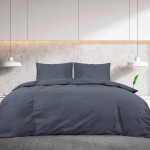 vidaXL Set cu husă de pilotă, antracit, 260x240 cm, bumbac