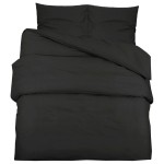 vidaXL Set cu husă de pilotă, negru, 135x200 cm, bumbac