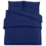 vidaXL Set cu husă de pilotă, bleumarin, 200x200 cm, bumbac