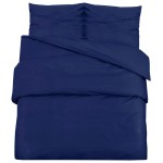 vidaXL Set cu husă de pilotă, bleumarin, 140x200 cm, bumbac
