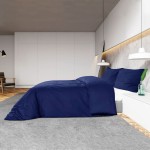 vidaXL Set cu husă de pilotă, bleumarin, 135x200 cm, bumbac