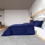 vidaXL Set cu husă de pilotă, bleumarin, 200x220 cm, bumbac