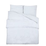 vidaXL Set cu husă de pilotă, alb, 200x200 cm, bumbac