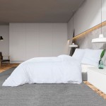 vidaXL Set cu husă de pilotă, alb, 200x200 cm, bumbac