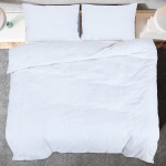 vidaXL Set cu husă de pilotă, alb, 200x200 cm, bumbac