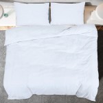 vidaXL Set cu husă de pilotă, alb, 155x220 cm, bumbac