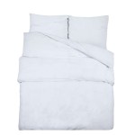 vidaXL Set cu husă de pilotă, alb, 200x220 cm, bumbac