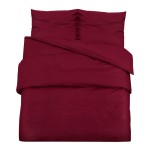 vidaXL Set lenjerie cu husă de pilotă, bordo, 200x200 cm, bumbac vidaXL Set lenjerie cu husă de pilotă, bordo, 200x200 cm, bumbac