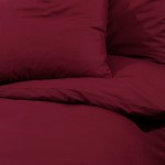 vidaXL Set lenjerie cu husă de pilotă, bordo, 200x220 cm, bumbac vidaXL Set lenjerie cu husă de pilotă, bordo, 200x220 cm, bumbac