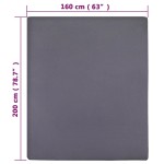 vidaXL Cearșaf de pat cu elastic, antracit, 160x200 cm, bumbac vidaXL Cearșaf de pat cu elastic, antracit, 160x200 cm, bumbac
