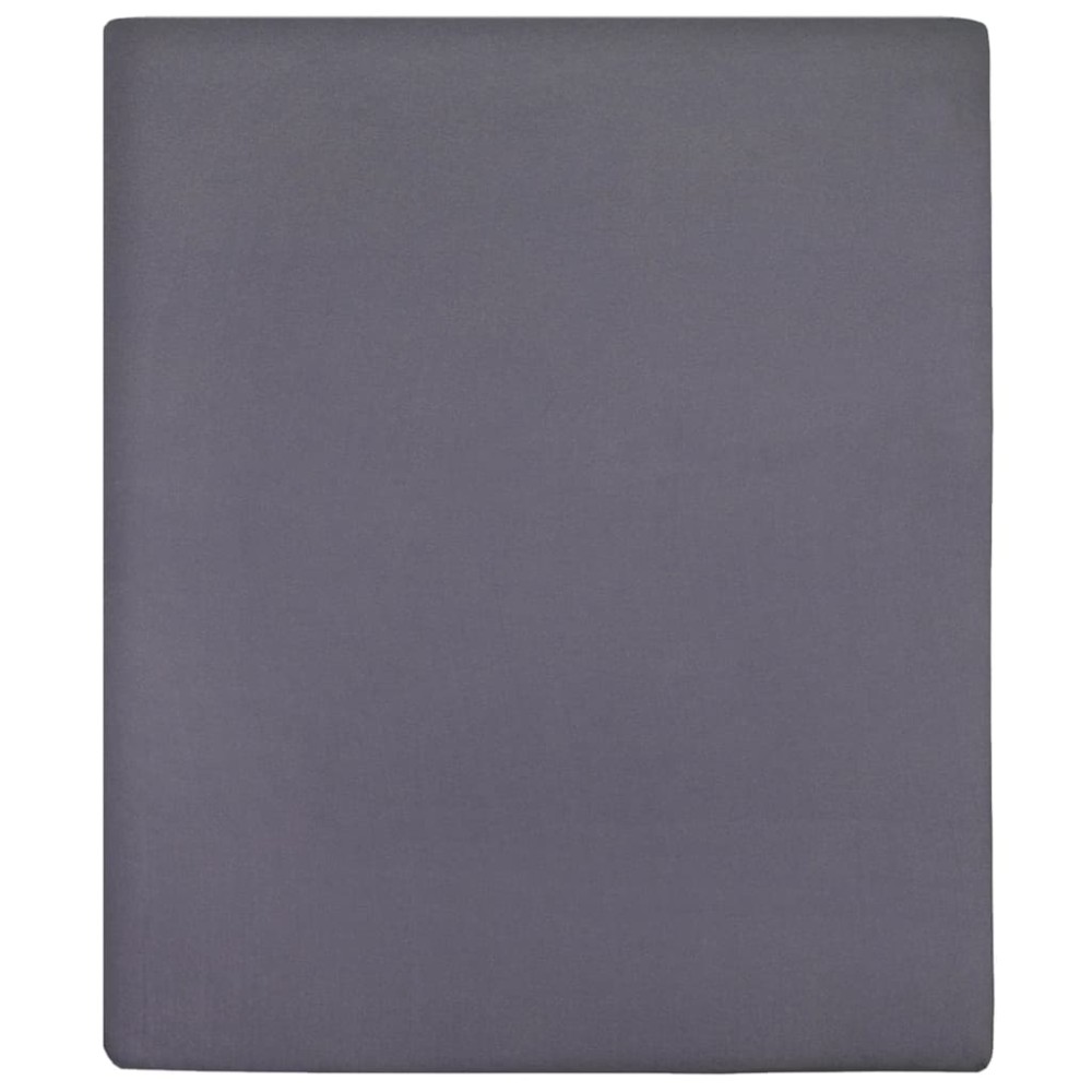 vidaXL Cearșaf de pat cu elastic, 2 buc., antracit, 160x200 cm, bumbac
