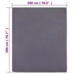 vidaXL Cearșaf de pat cu elastic, 2 buc., antracit, 180x200 cm, bumbac vidaXL Cearșaf de pat cu elastic, 2 buc., antracit, 180x200 cm, bumbac