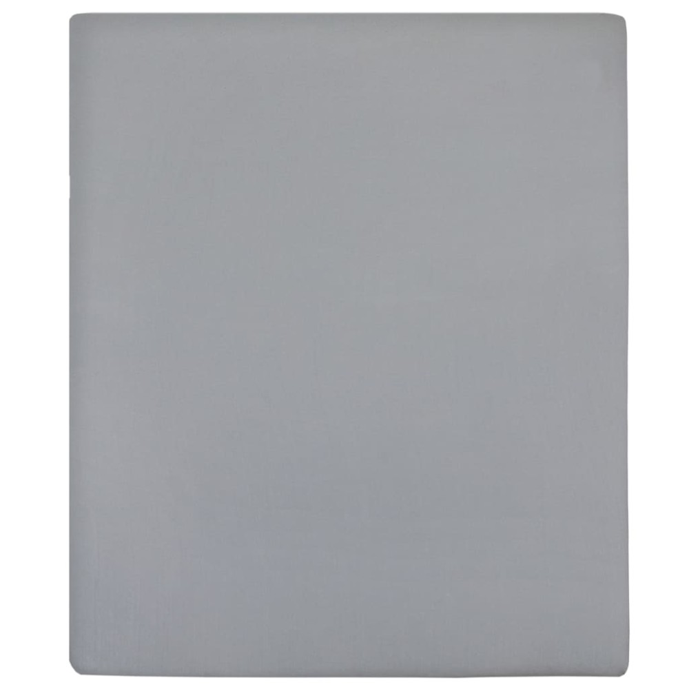 vidaXL Cearșaf de pat cu elastic, 2 buc., gri, 100x200 cm, bumbac