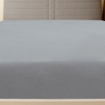 vidaXL Cearșaf de pat cu elastic, 2 buc., gri, 140x200 cm, bumbac vidaXL Cearșaf de pat cu elastic, 2 buc., gri, 140x200 cm, bumbac