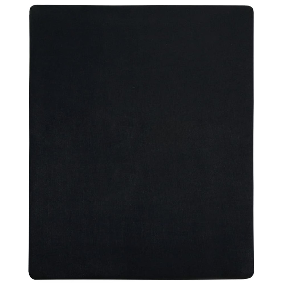 vidaXL Cearșaf de pat cu elastic, negru, 90x200 cm, bumbac