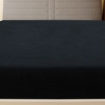 vidaXL Cearșaf de pat cu elastic, negru, 90x200 cm, bumbac