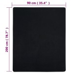 vidaXL Cearșaf de pat cu elastic, 2 buc., negru, 90x200 cm, bumbac