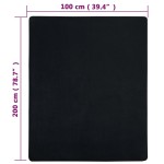 vidaXL Cearșaf de pat cu elastic, 2 buc., negru, 100x200 cm, bumbac