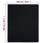 vidaXL Cearșaf de pat cu elastic, negru, 180x200 cm, bumbac vidaXL Cearșaf de pat cu elastic, negru, 180x200 cm, bumbac