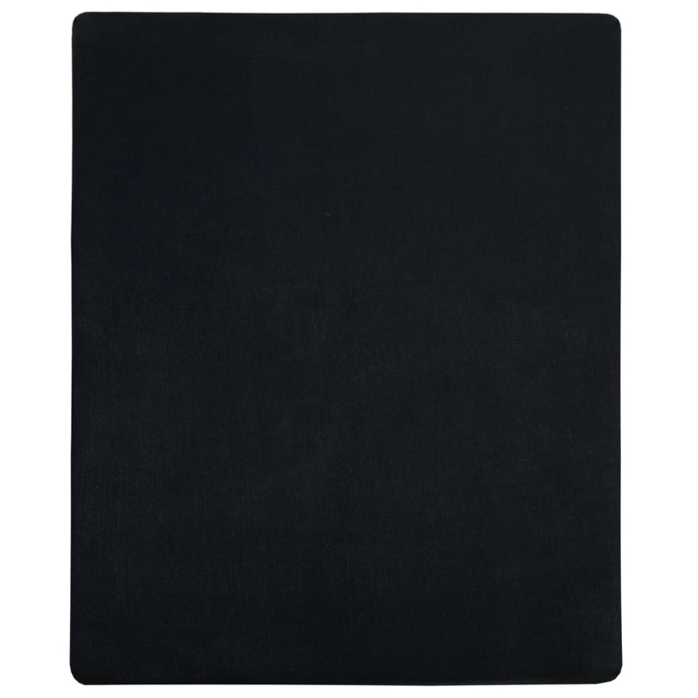 vidaXL Cearșaf de pat cu elastic, 2 buc., negru, 180x200 cm, bumbac
