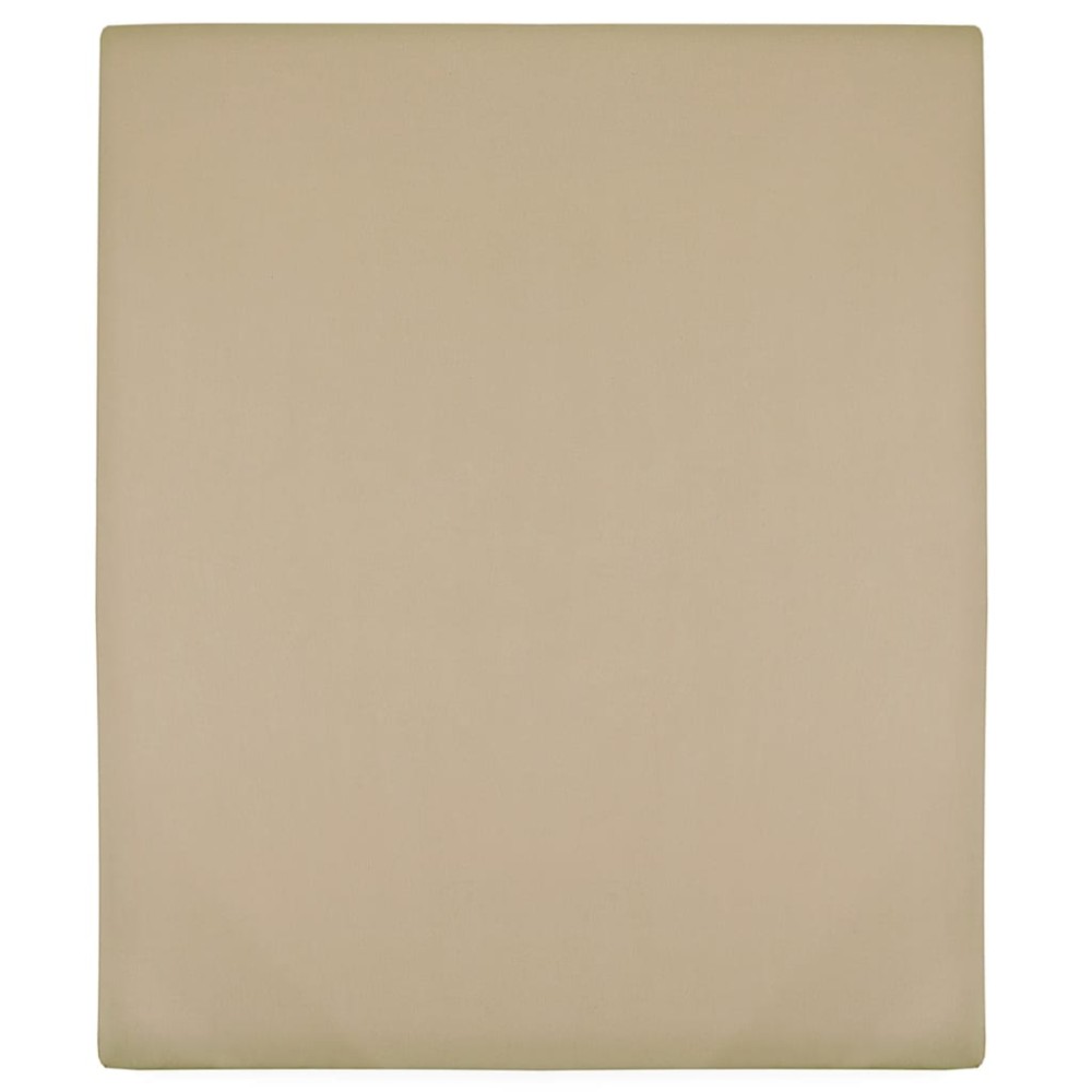 vidaXL Cearșaf de pat cu elastic, 2 buc., gri taupe, 90x200 cm, bumbac