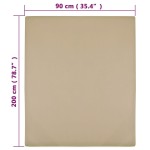 vidaXL Cearșaf de pat cu elastic, 2 buc., gri taupe, 90x200 cm, bumbac vidaXL Cearșaf de pat cu elastic, 2 buc., gri taupe, 90x200 cm, bumbac
