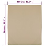 vidaXL Cearșaf de pat cu elastic, gri taupe, 100x200 cm, bumbac vidaXL Cearșaf de pat cu elastic, gri taupe, 100x200 cm, bumbac