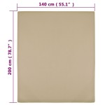 vidaXL Cearșaf de pat cu elastic, 2 buc, gri taupe, 140x200 cm bumbac vidaXL Cearșaf de pat cu elastic, 2 buc, gri taupe, 140x200 cm bumbac