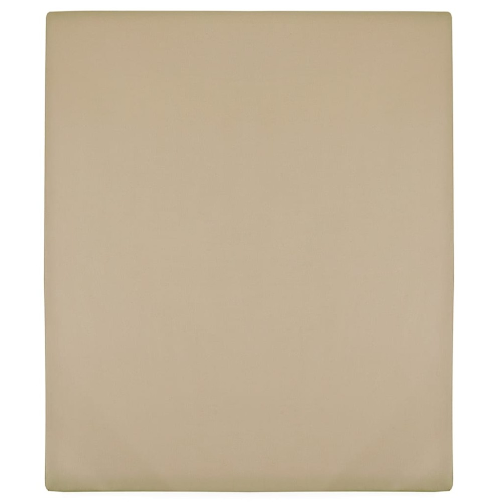 vidaXL Cearșaf de pat cu elastic, 2 buc, gri taupe, 160x200 cm bumbac