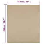 vidaXL Cearșaf de pat cu elastic, 2 buc, gri taupe, 160x200 cm bumbac vidaXL Cearșaf de pat cu elastic, 2 buc, gri taupe, 160x200 cm bumbac