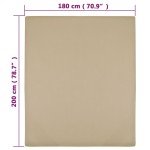 vidaXL Cearșaf de pat cu elastic, 2 buc, gri taupe, 180x200 cm bumbac vidaXL Cearșaf de pat cu elastic, 2 buc, gri taupe, 180x200 cm bumbac