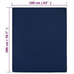 vidaXL Cearșaf de pat cu elastic, 2 buc, bleumarin, 160x200 cm, bumbac vidaXL Cearșaf de pat cu elastic, 2 buc, bleumarin, 160x200 cm, bumbac