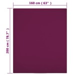 vidaXL Cearșaf de pat cu elastic, bordo, 160x200 cm, bumbac vidaXL Cearșaf de pat cu elastic, bordo, 160x200 cm, bumbac