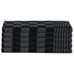 vidaXL Set de prosoape, 10 buc., negru și gri, bumbac vidaXL Set de prosoape, 10 buc., negru și gri, bumbac