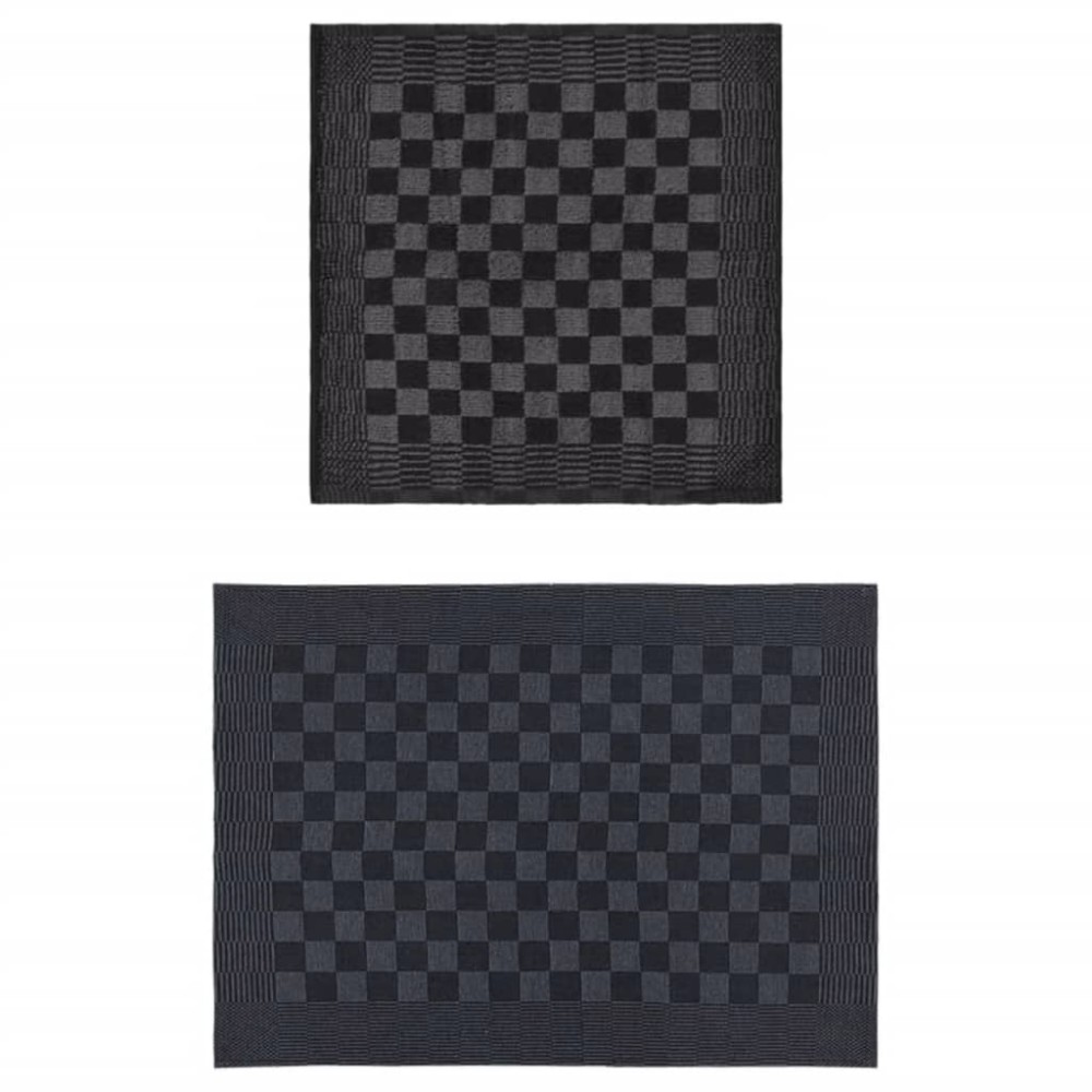 vidaXL Set de prosoape, 50 buc., negru și gri, bumbac