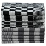 vidaXL Set de prosoape, 10 buc., negru și alb, bumbac vidaXL Set de prosoape, 10 buc., negru și alb, bumbac