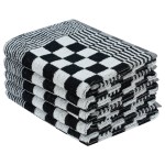 vidaXL Set de prosoape, 10 buc., negru și alb, bumbac vidaXL Set de prosoape, 10 buc., negru și alb, bumbac