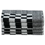 vidaXL Set de prosoape, 10 buc., negru și alb, bumbac vidaXL Set de prosoape, 10 buc., negru și alb, bumbac