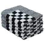 vidaXL Set de prosoape, 20 buc., negru și alb, bumbac